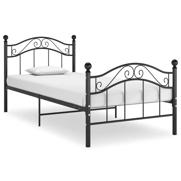 vidaXL Estructura de cama sin colch&oacute;n metal negro 100x200 cm