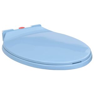 vidaXL Tapa de v&aacute;ter con cierre suave desenganche r&aacute;pido ovalada azul