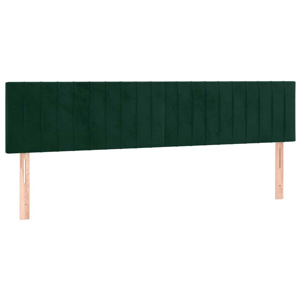 vidaXL Cabeceros terciopelo verde oscuro 200x5x78/88 cm