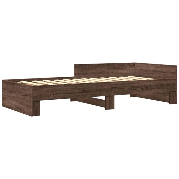vidaXL Estructura de cama sin colch&oacute;n madera marr&oacute;n roble 100x200 cm