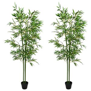 vidaXL &Aacute;rbol de Bamb&uacute; Artificial 2 uds. Verde 60 x 18 x 190 cm