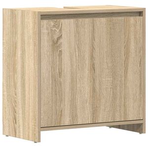 vidaXL Armario de ba&ntilde;o madera contrachapada color roble 60x33x61 cm