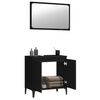 vidaXL Juego de muebles de ba&ntilde;o 2 pzas madera contrachapada negro