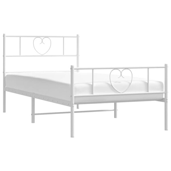 vidaXL Estructura cama sin colchón con estribo metal blanco 100x200 cm