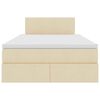 vidaXL Cama con almacenamiento y LED con LED Crema 120 x 200 cm tela