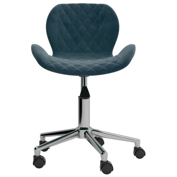 vidaXL Silla de comedor giratoria de terciopelo azul