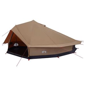 vidaXL Tienda Familiar Marr&oacute;n 12 personas Algod&oacute;n Sint&eacute;tico