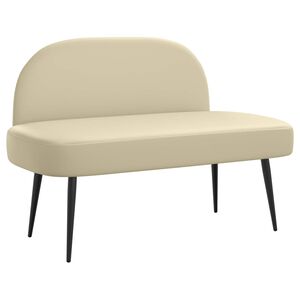 vidaXL Banco tapizado con respaldo Crema 110 x 60 x 76 cm