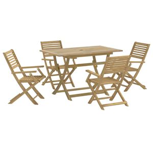 vidaXL Juego de comedor para jard&iacute;n 7 piezas madera maciza acacia