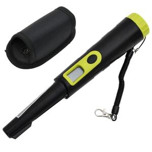 vidaXL Puntero detector de metales con pantalla LCD negro y amarillo