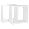 vidaXL Estantes cubo de pared 2 unidades blanco brillo 30x15x30 cm