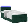 vidaXL Cama otomana con colch&oacute;n y LED terciopelo verde oscuro 80x200cm