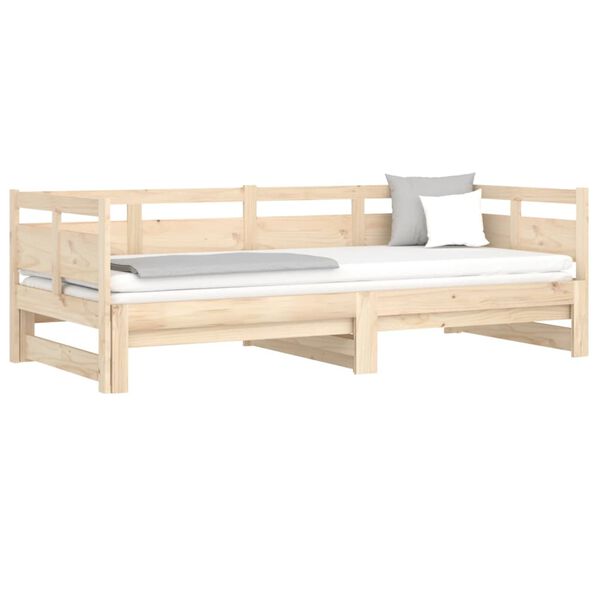 vidaXL Sof&aacute; cama extra&iacute;ble madera maciza de pino 2x(90x200) cm