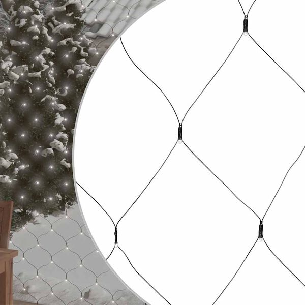 vidaXL Red luces Navidad 306 LEDs blanco fr&iacute;o 3x3 m interior/exterior