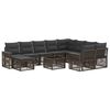 vidaXL Conjunto de sof&aacute;s de jard&iacute;n 11 uds. Gris rat&aacute;n sint&eacute;tico