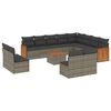 vidaXL Set sof&aacute;s de jard&iacute;n con cojines 13 piezas rat&aacute;n sint&eacute;tico gris