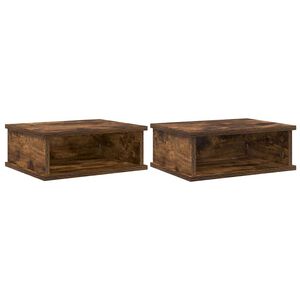 vidaXL Mesita de Noche 2 uds. Roble ahumado 40 x 31 x 15 cm
