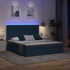 vidaXL Cama con almacenamiento y LED Azul 160 x 200 cm Poli&eacute;ster