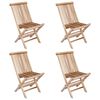 vidaXL Silla de jard&iacute;n plegable 4 pcs Natural Madera de teca maciza
