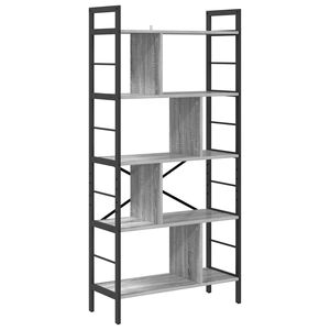 vidaXL Estante de libros 9 niveles 75 x 30 x 156 cm Gris Sonoma