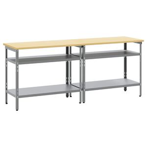 vidaXL Conjunto de banco de trabajo 2 uds. Beige y gris