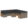 vidaXL Set de sof&aacute;s de jard&iacute;n 12 pzas con cojines rat&aacute;n sint&eacute;tico gris