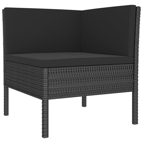 vidaXL Set de muebles de jard&iacute;n 9 pzas y cojines rat&aacute;n sint&eacute;tico negro