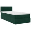 vidaXL Estructura de cama otomana con colch&oacute;n terciopelo verde oscuro