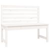 vidaXL Banco de jard&iacute;n madera maciza de pino blanco 109 cm