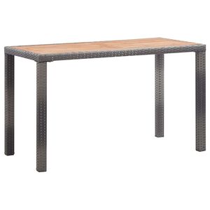 vidaXL Mesa de jard&iacute;n madera maciza acacia gris y marr&oacute;n 123x60x74 cm