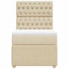 vidaXL Cama box spring con colch&oacute;n tela color crema 100x200 cm