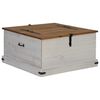 vidaXL Ba&uacute;l de almacenamiento HALDEN blanco 91x91x47 cm madera maciza