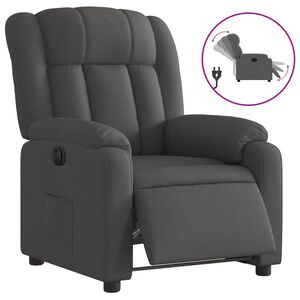 vidaXL Sill&oacute;n reclinable el&eacute;ctrico de tela gris oscuro