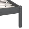 vidaXL Estructura de cama sin colch&oacute;n madera maciza gris 140x190 cm
