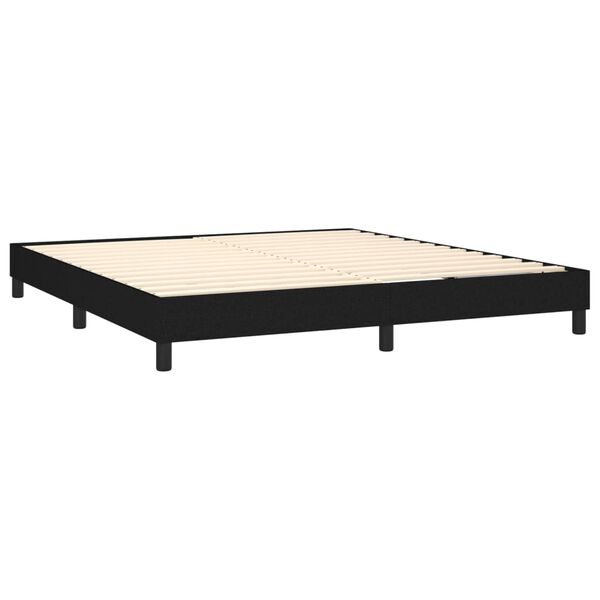 vidaXL Cama box spring con colch&oacute;n tela negro 180x200 cm