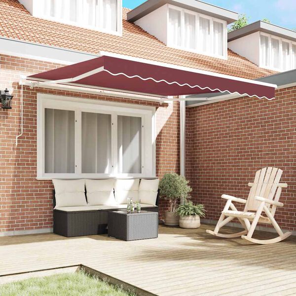 vidaXL Toldo retr&aacute;ctil manual burdeos 300x250 cm