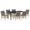 vidaXL Conjunto de Comedor de Jard&iacute;n 7 pcs Beige rat&aacute;n sint&eacute;tico