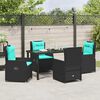 vidaXL Conjunto de Comedor de Jard&iacute;n 5 pcs Negro Polirat&aacute;n
