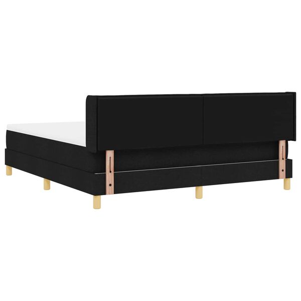 vidaXL Cama tipo Box Spring con colch&oacute;n Negro 200 x 180 cm Poli&eacute;ster