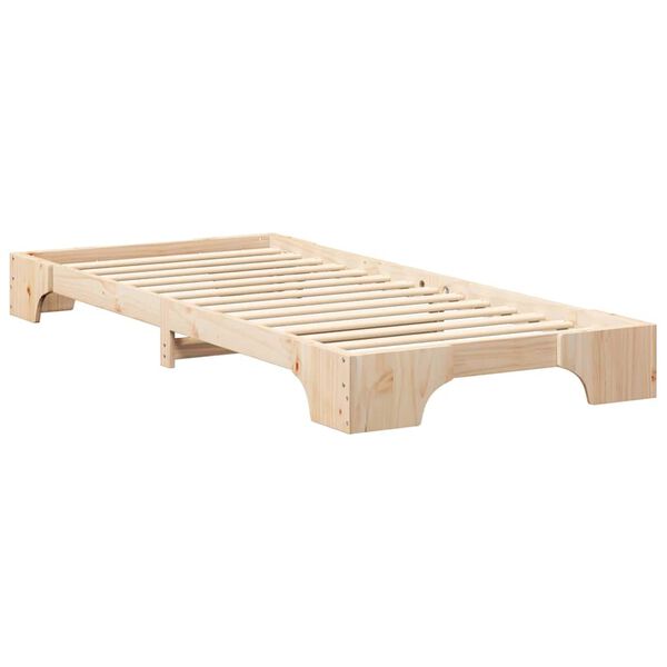 vidaXL Estructura de cama Marrón 100 x 210 cm Madera de pino macizo