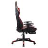 vidaXL Silla de gaming con reposapiés cuero sintético negro y rojo