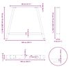 vidaXL Patas para mesa de comedor en forma de A (2 unidades, 100 x 72-73 cm, acero)