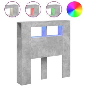 vidaXL Cabecero LED madera ingenier&iacute;a gris hormig&oacute;n 100x18,5x103,5 cm