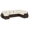 vidaXL Set sof&aacute;s de jard&iacute;n 8 piezas y cojines rat&aacute;n sint&eacute;tico marr&oacute;n