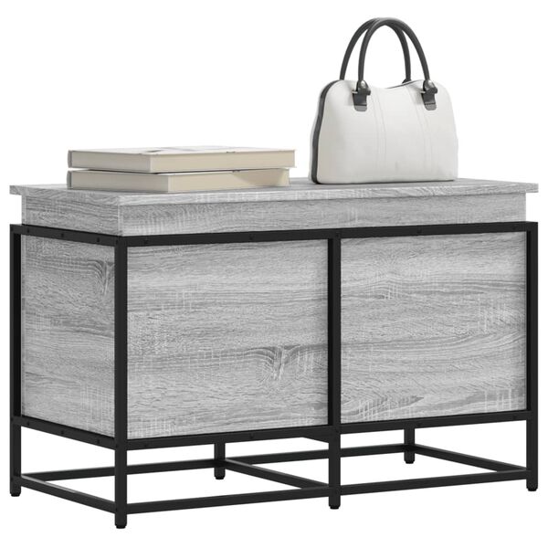 vidaXL Caja de almacenaje con tapa madera gris Sonoma 80x40x51,5 cm