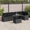 vidaXL Conjunto de sofá de jardín 7 pcs Negro Rattan de Poliéster