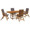 vidaXL Conjunto de comedor exterior con parasol 6 uds. 4 plaza