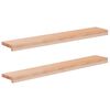 vidaXL Alfeizares 2 uds. Natural 100 x 15 x 2 cm Madera de Haya S&oacute;lida