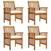 vidaXL Sillas de comedor de jard&iacute;n 4 piezas con cojines