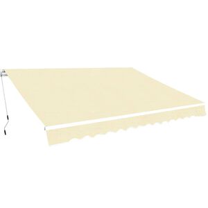 vidaXL Toldo plegable de operaci&oacute;n manual 400 cm crema
